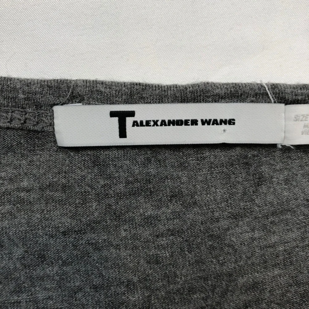 T by Alexander Wang Womens Gray Short Sleeve Pocket V-Neck‎ T-Shirt Size XS